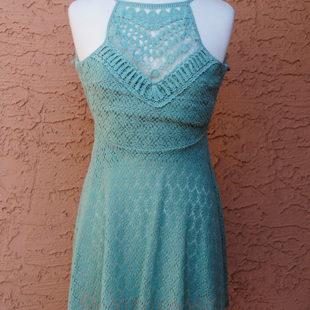 Papaya  Crochet Spagetti Strap Dress
